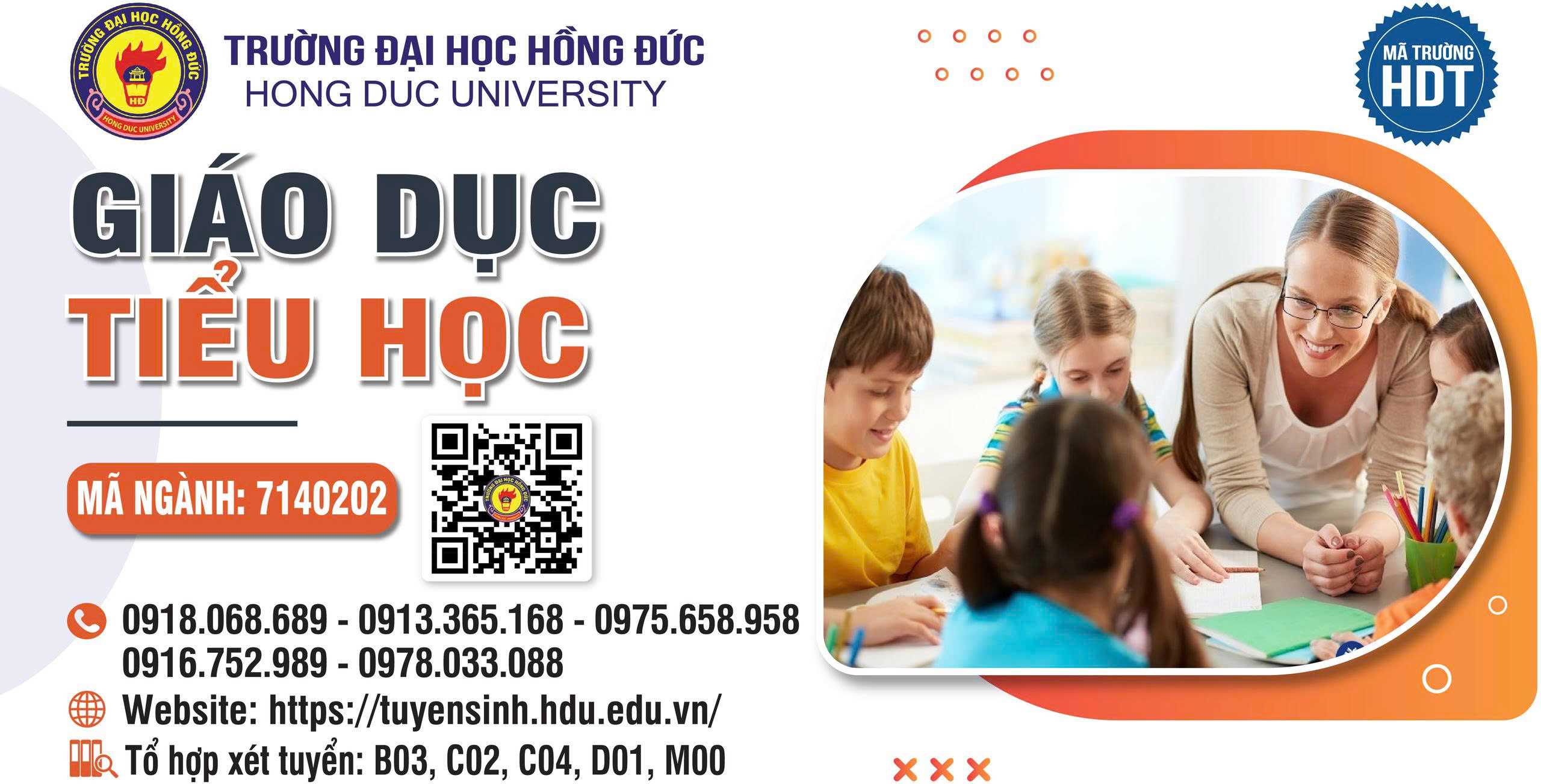 Ngành giáo dục tiểu học- Mã ngành: 7140202